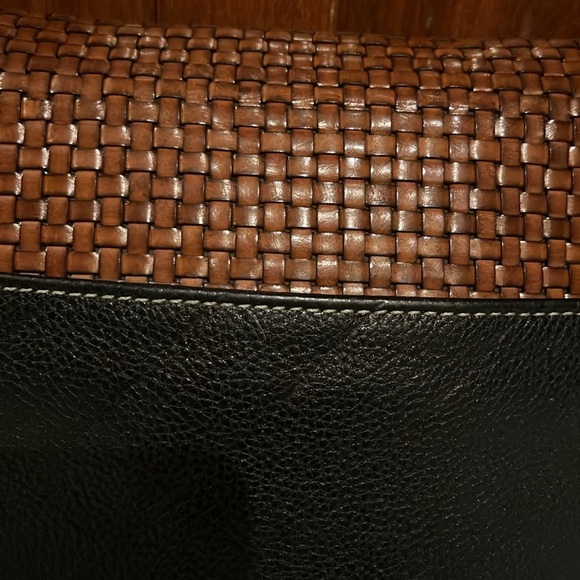 Bally  vintage bag   woven leather flap Italian leather   Black & brown   EUC - Picture 8 of 17